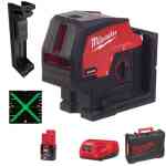 Milwaukee M12CLLP-301C Green Cross Line and Plumb Points Laser - 4933478100