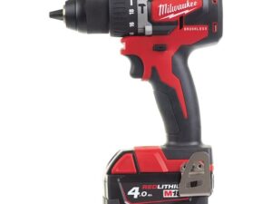 Milwaukee M18CBLPD-402C Brushless Compact Percussion Drill Kit with 2 x 4.0 Ah Battery, Charger & Case - 4933464537