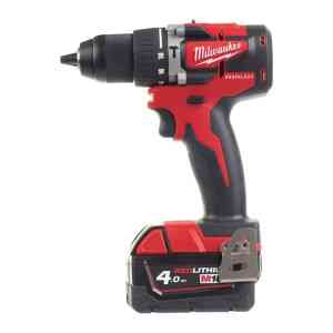 Milwaukee M18CBLPD-402C Brushless Compact Percussion Drill Kit with 2 x 4.0 Ah Battery, Charger & Case - 4933464537