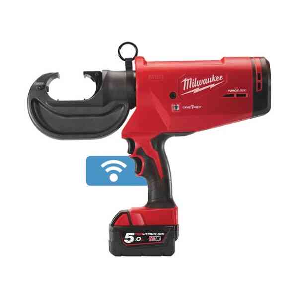 Milwaukee M18HCCT109/42-522C Force Logic™ ONE_KEY™ Hydraulic 109 KN Cable Crimper Set with 1 x 2.0 & 1 x 5.0 Ah Battery, Charger & Case - 4933459273