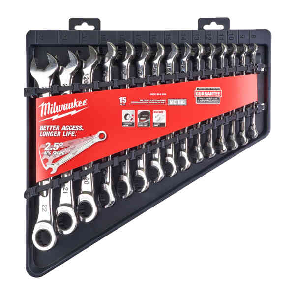 Milwaukee MAX BITE™ Ratcheting Metric Combination Spanner Set - 4932464994