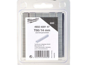 Milwaukee T50/14mm Galvanized Fine Wire Staples, 10.6x1.25x14 mm G-P600 (600 PCS) - 4932459147