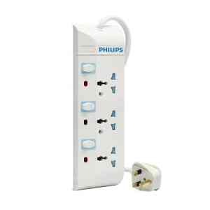 Philips 3 Ways Extension Socket with Individual Switch Control & Indication, 2 M - SPN1631WA/56