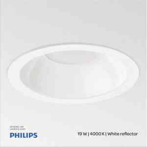 Philips CoreLine Downlight 19 W, D200 mm, 2200 lm, 4000 K, White reflector, Frosted, IP20 DN140B LED20S/840 PSU WR PI6 911401631505