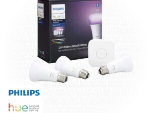 PHILIPS Hue Uae White & Color Ambiance LED Smart Bulb Starter Kit (3 Bulbs & Bridge ) , 929002216817