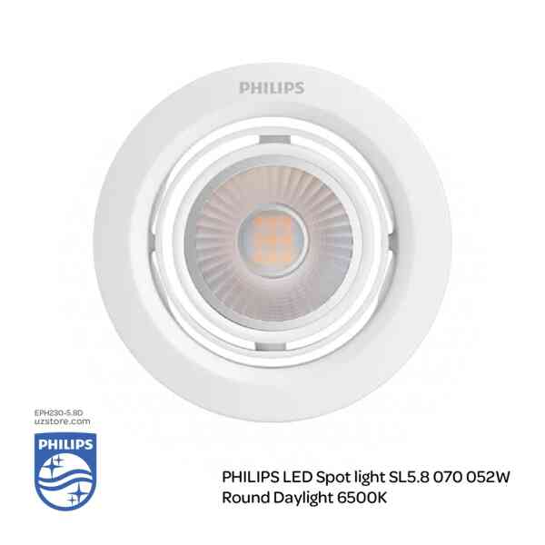 PHILIPS LED Spot Light SL052 070 5.8W Round , 6500KCool DayLight