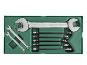 Sata 10 PC. Metric Open End and Combination Ratcheting Wrench Tray Set - 09904