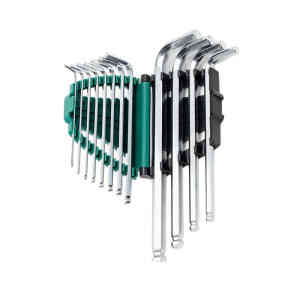 Sata 12 PC. SAE Long Arm Ball Point Hex key Set - 09106