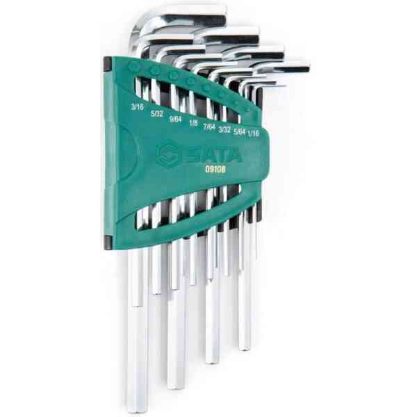 Sata 12 PC. SAE Long Arm Hex Key Set - 09108