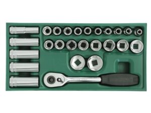 Sata 26 Pc. 1/2” Drive 6 Point Metric Socket Tray Set - 09915