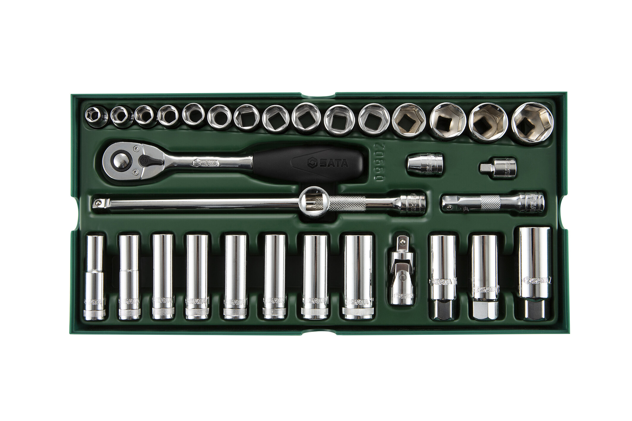 Sata 33 Pc. 3/8” Drive 6 Point Metric Socket Tray Set - 09902