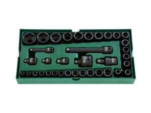 Sata 36 PC 3/8" & 1/2" Drive 6 Point Metric Impact Socket Set - 09914